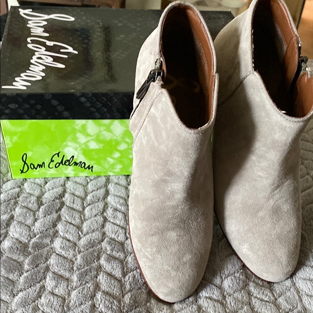 Sam Edelman Tan Ankle Boots with Suede Finish